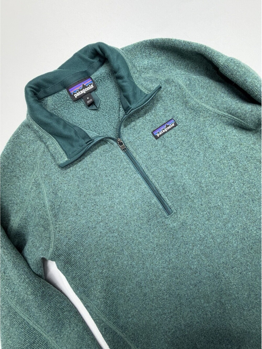 Patagonia Better Sweater Pullover Womens Medium Green 1/4 Zip Fleece STY25618
